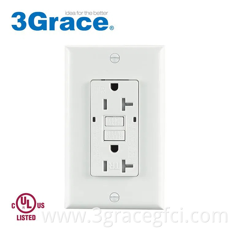 TST20 GFCI receptacle with wall plate